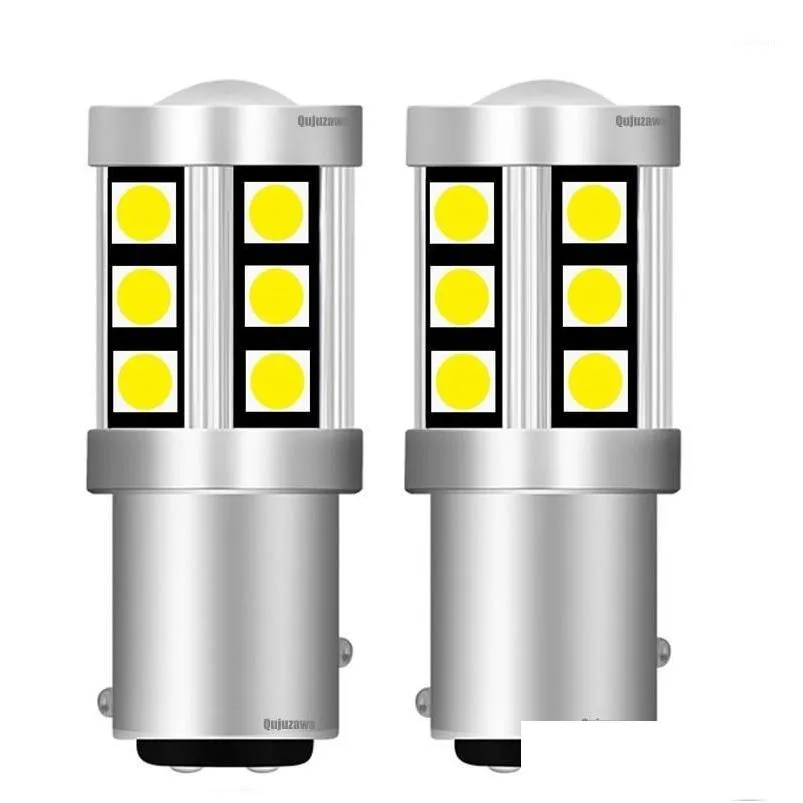 Bil nödljus 2st 1157 p21/4W Bay15d 15 SMD 3030 LED -lampan svängsignaler Motorbroms bb dagtid kör ljus röd vit dro dhlzu