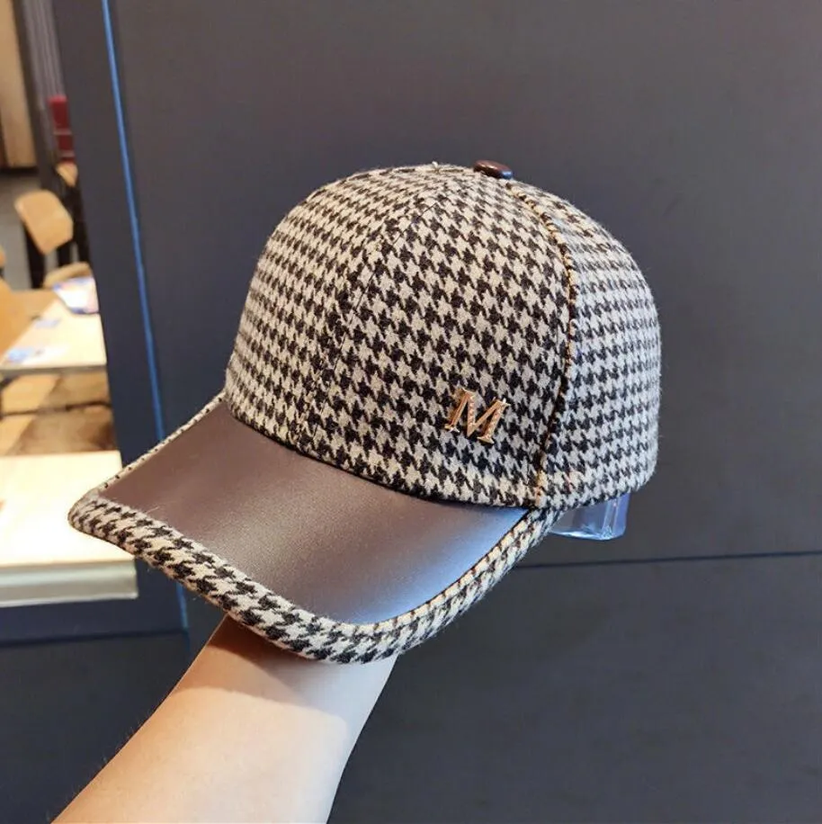 Fashion Plaid Baseball Cap Designer Casquette Caps Haftowana damska czapka biegowa na zewnątrz Hip-Hop Classic Sunshade