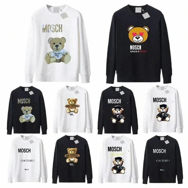 Moschino Grafik Baskı Hoodies Mükemmel Büyük Boyutlu Sonbahar Kadın Tasarımcıları Hoodys Sweater Spor Yuvarlak Boyun Uzun Kollu Gevşek Gevşek Sweatshirt 59mg#