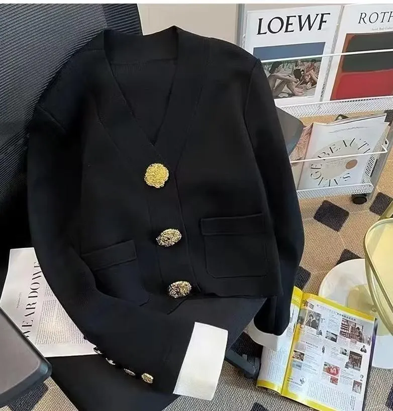 Designer vest dames trui polo truien button-up shirt klassieke v-hals mode normaal casual gebreid jack met lange mouwen trui dameskleding