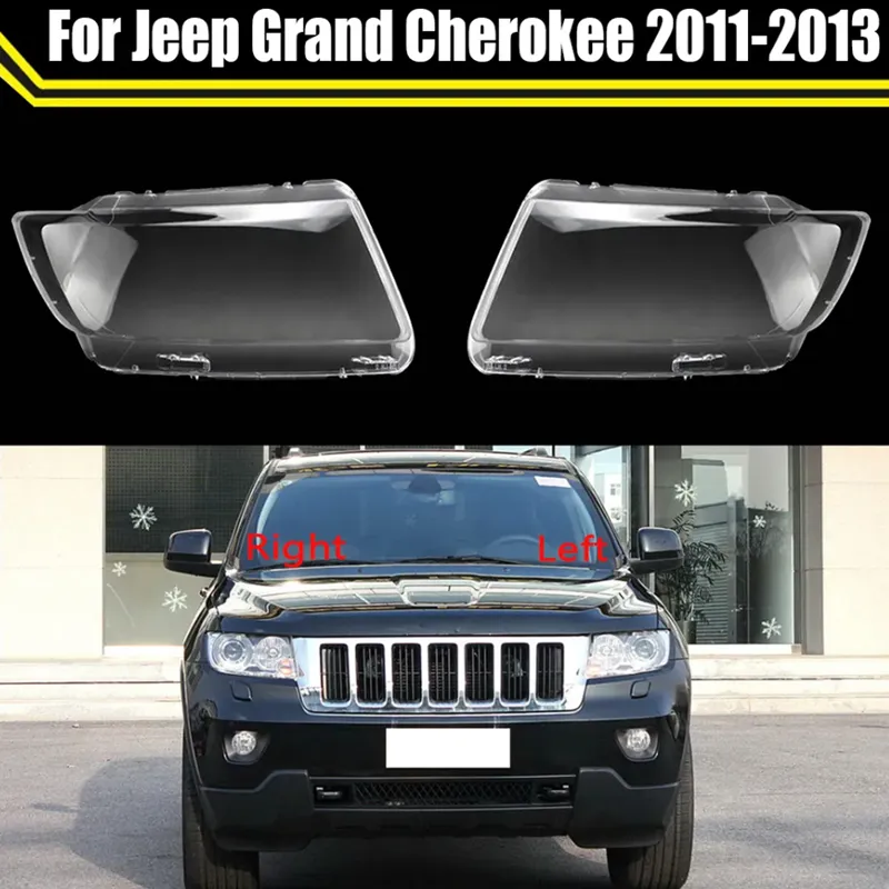 Przezroczyste reflektorowe obudowę ochrony samochodu Przezroczyste reflektor obudowa soczewek szklany kółka dla Jeep Grand Cherokee 2011 ~ 2013