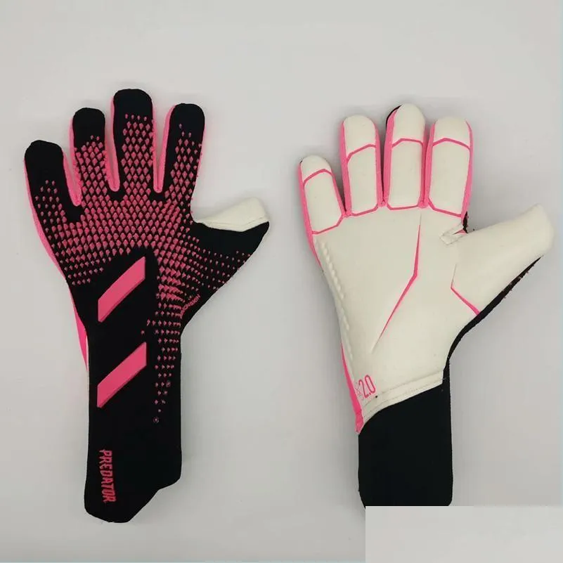 Gants de sport Gants de sport 2022 Nouveau gardien de but Protection des doigts Professionnel Hommes Football Adts Enfants Plus épais Gardien de but Gant de football Drop Dhvz4