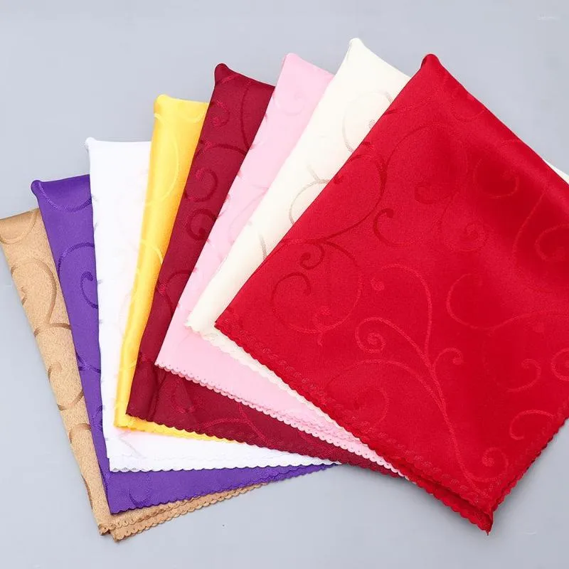 Table Napkin Square 48cm Napkins Cloth Satin Fabric Pocket Handkerchief Wedding Birthday Party El Home Decorationn