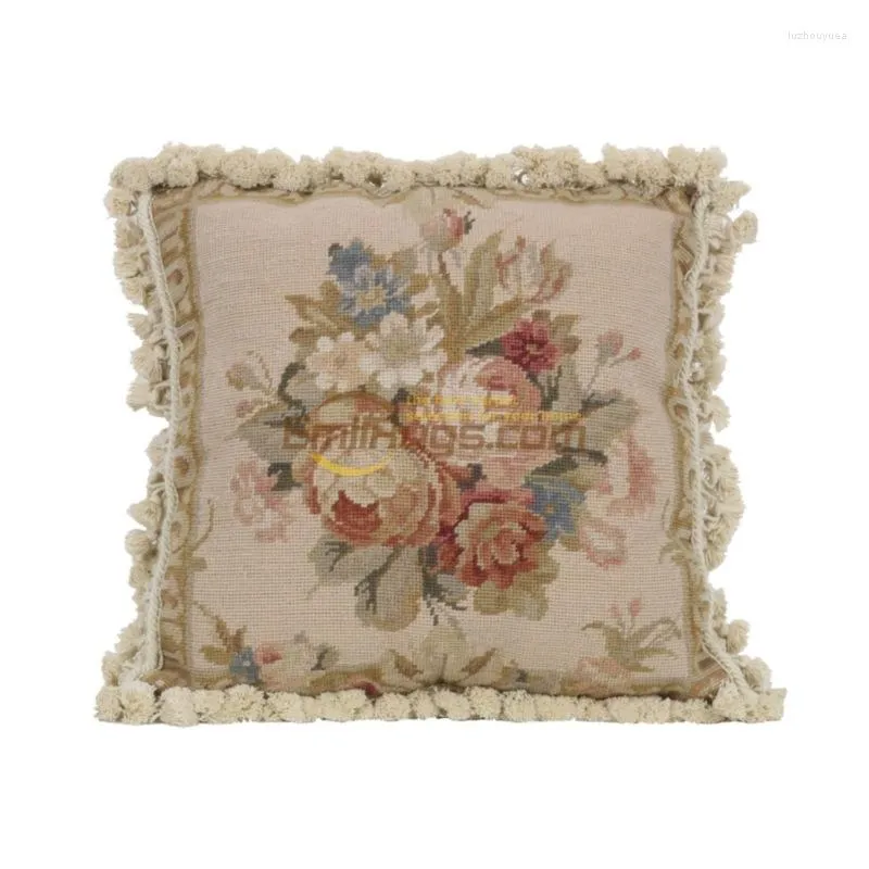 Almohada Artístico Tapiz Hold Needlepoint Tejido Nacional Renacimiento Francés Traje Suave Bordado a Mano