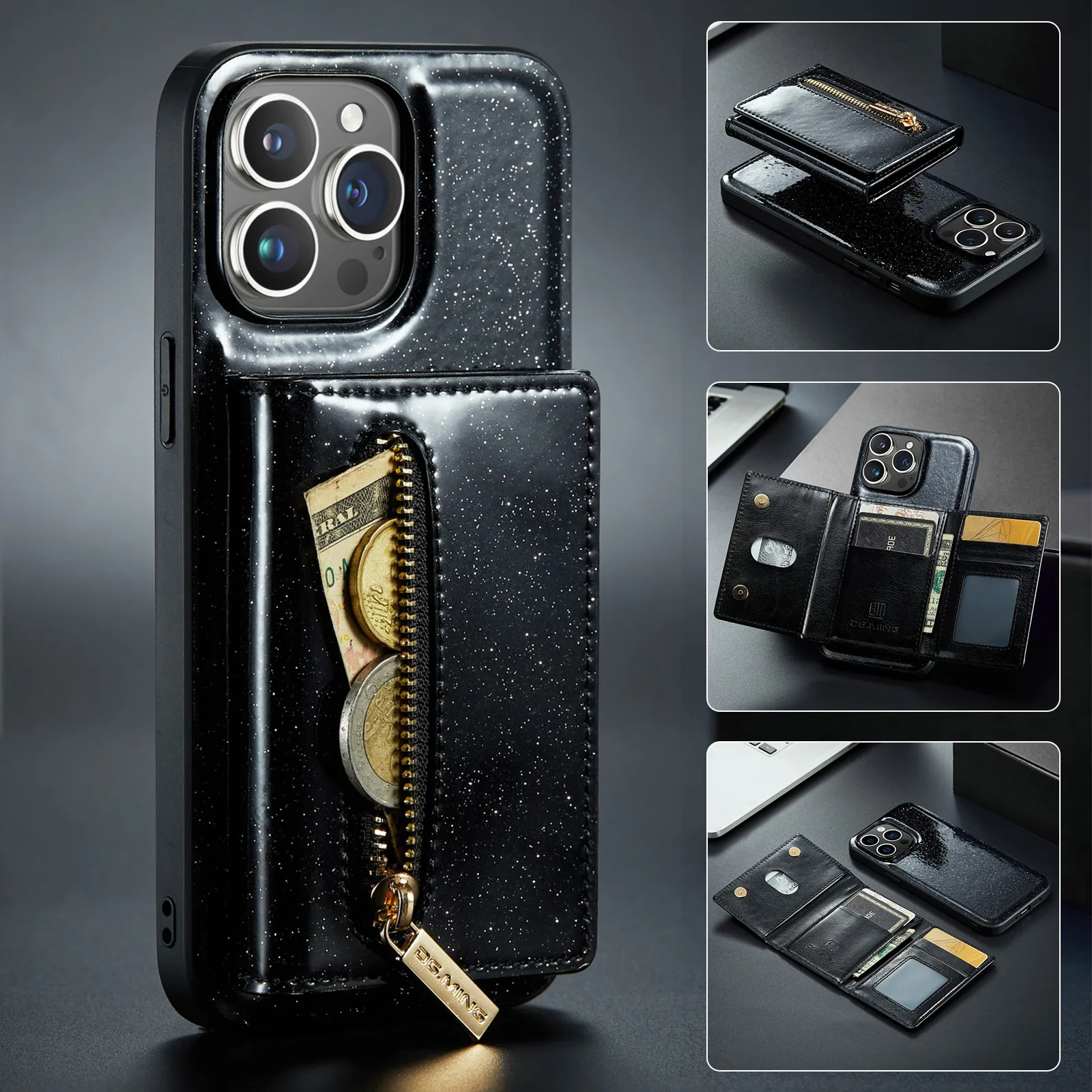 Кожаные магнитные чехлы-кошельки для телефонов для iphone 15 14 13 12 11 Pro max 15Plus 14Plus с держателем противоударная защитная задняя крышка