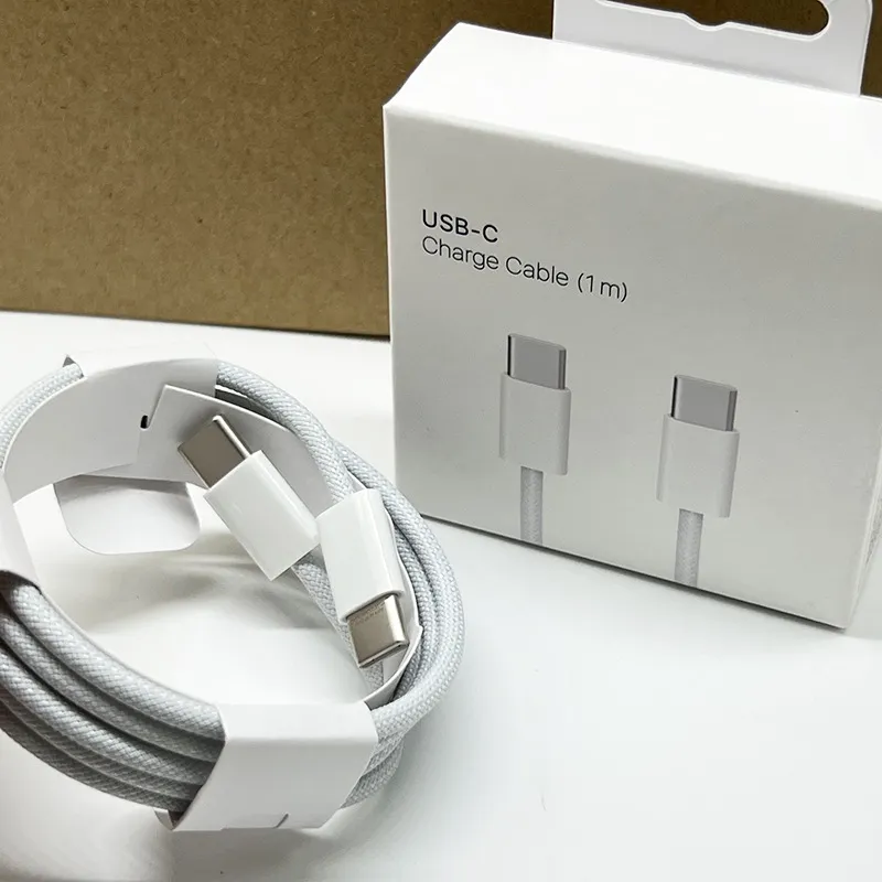 New PD Type-C to C Cable for iPhone 15 pro max Fast Charging Cables For Samsung Xiaomi Huawei Data 1M Wire Type C with box