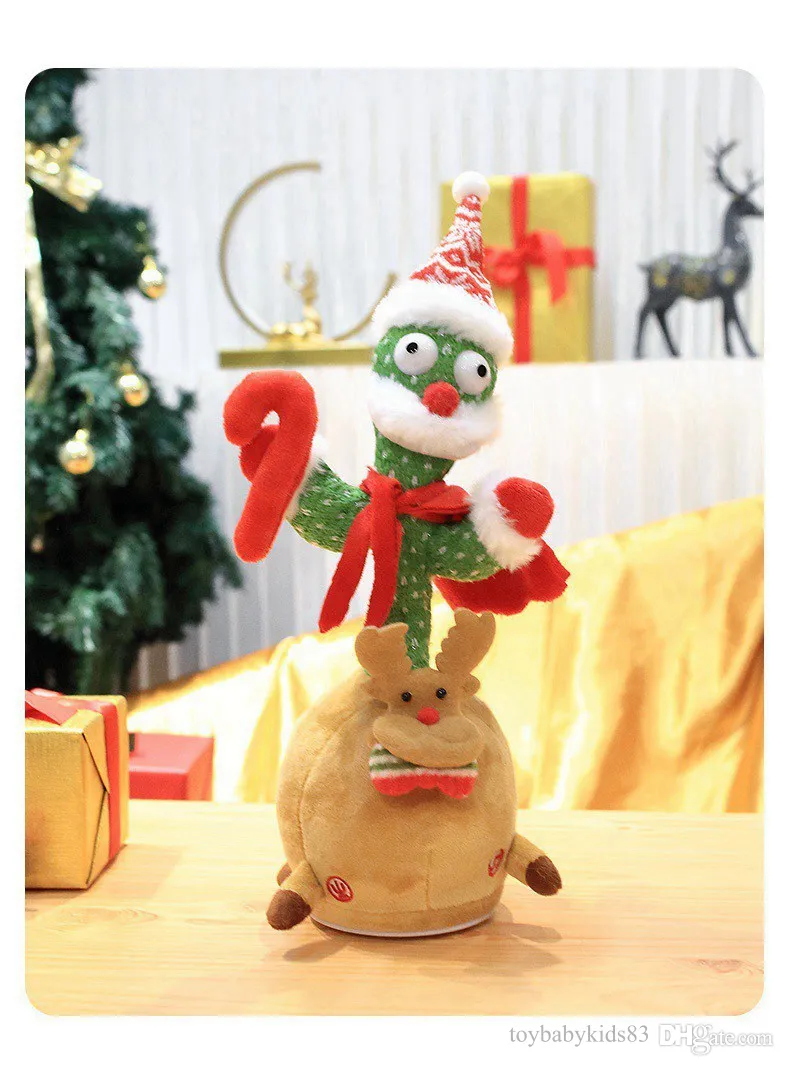 أطفال الأطفال Claus Plushies الرقص الصبار هوجغي Wuggy Toy Dance Cactus Sing Sing Enchanting Plush Peluche Bebe Peluches Plush Toy Electric Octopus Gift Idea Idea