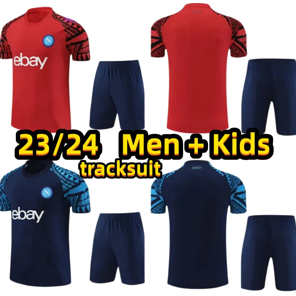 23 24ナポリサッカージャージマグリアナポリサッカートラックスーツH.lozano Osimhen Kvaratskhelia 2023 2024 Man Kids Kit Sempleeve Football Training