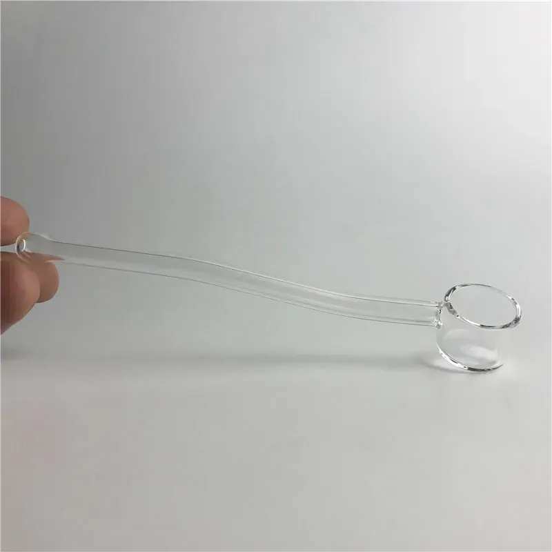 6.5 Inch Quartz Banger Pipe Nector Collector Spoon Straw Tube Hookah Tobacco Cigarette Flat Top Thick Glass Oil Burner Pipes