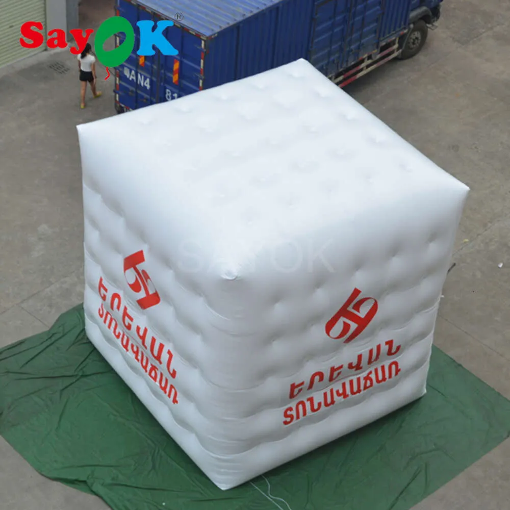 Giant Inflatable Helium Balloon With Brand Printing Advertising Cube Balloon For Events Festival Promotion