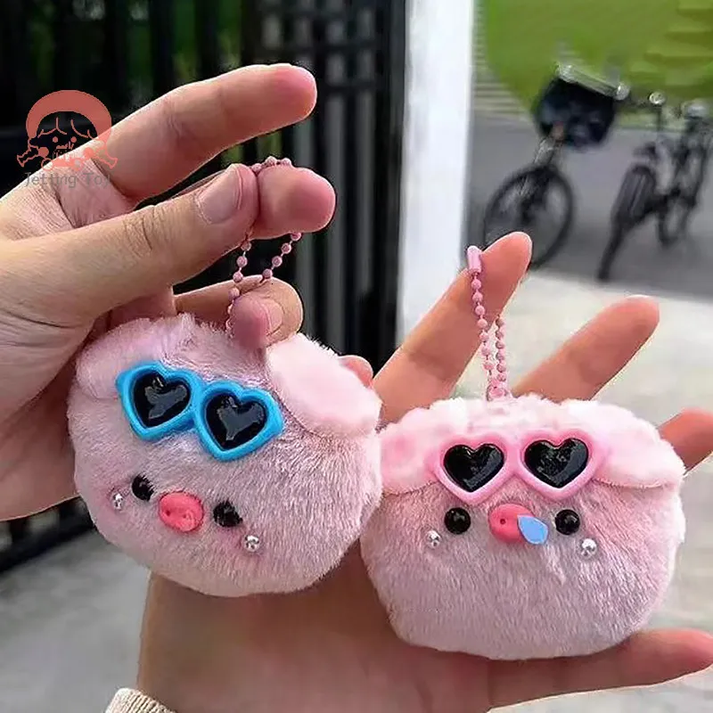 Plush Keychains Pig Toy Eyes Lovely Piggy Doll Plushie Decoration Soft Stuffed Animal Bag Keychain Decor 230914