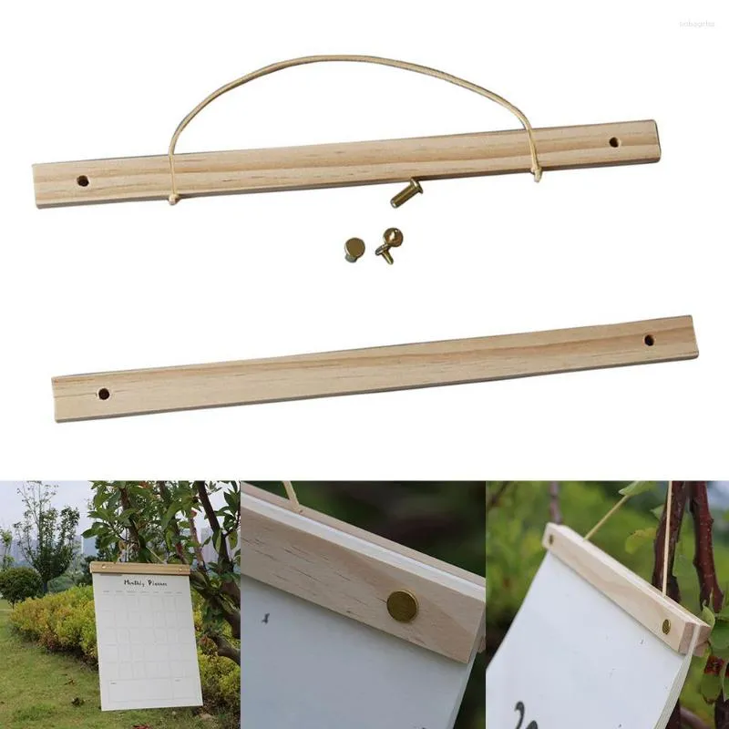 Frames Calendar Stand Wooden Pole Solid Wood Picture Holder Hanger Painting Scroll For Multi Size