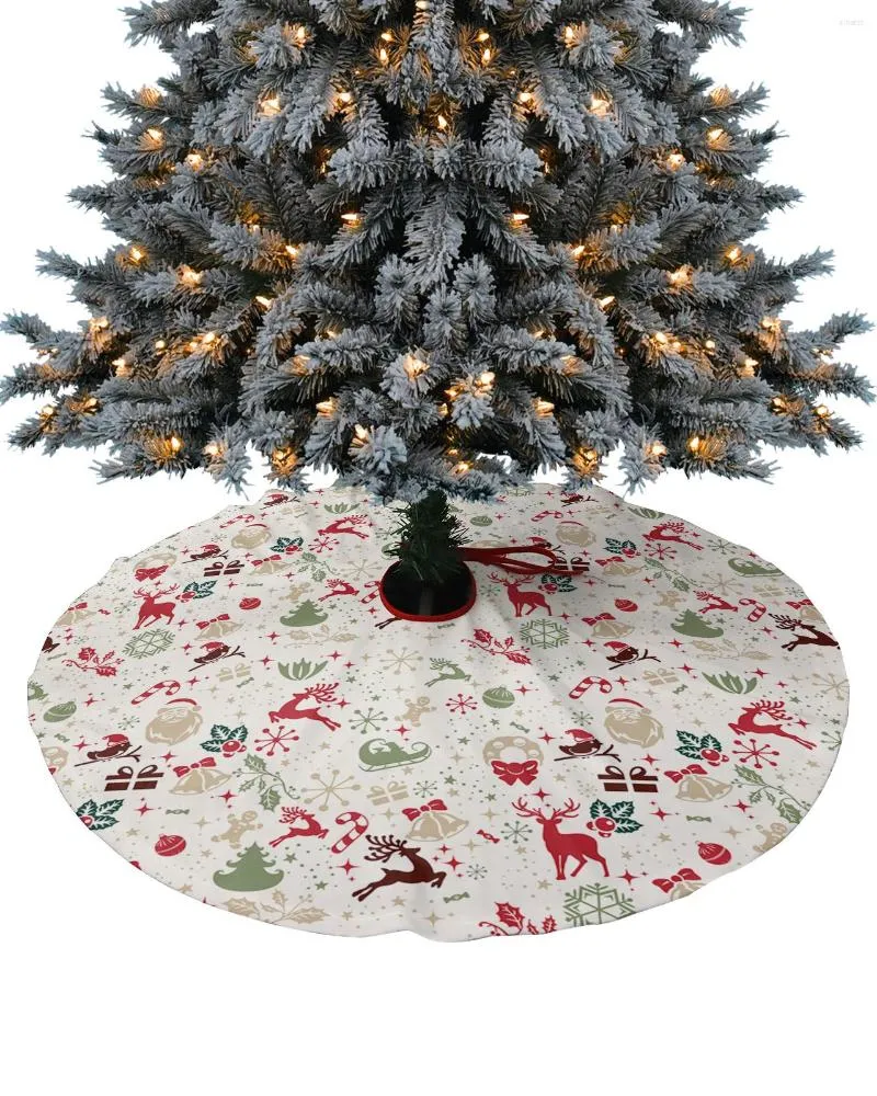 Décorations de Noël, cloche à fleurs, jupe d'arbre de père noël, fournitures pour la maison, jupes rondes, couverture de Base