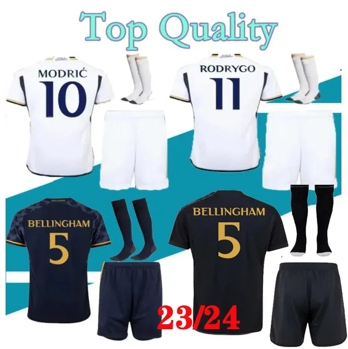 23 24 BELLINGHAM MADRIDS Fußballtrikots Fußballtrikot Mbappe VINI JR MODRIC RODRYGO ALABA Camiseta 2023 2024 Uniformen CAMAVINGA VALVERDE KROOS Echte Herren-Kinderausrüstung