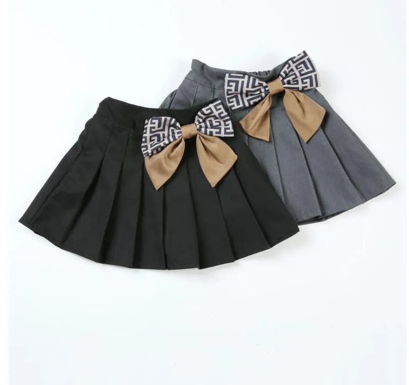 Baby Girls Pleated Skirts Kids Tutu Skirt With Bowknot
