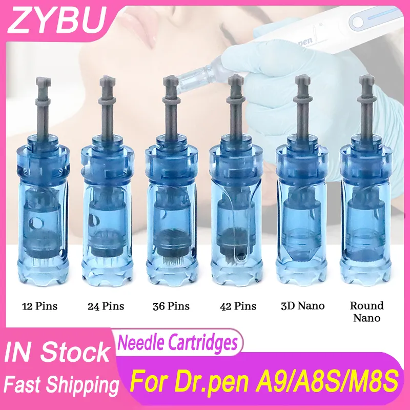 Dr.Pen A8S Micro Needle Cartridges Derma Pen M8s Replacement Tips Dermapen A9 Nano Mts Heads Bayonet Needles 12 18 24 36 42 Pins Disposable Cartridge 50 PCS