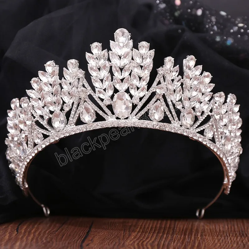 Bröllop hår tiara kristall brud tiara krona diadem slöja tiaras bröllop hår tillbehör huvudstycken huvud smycken