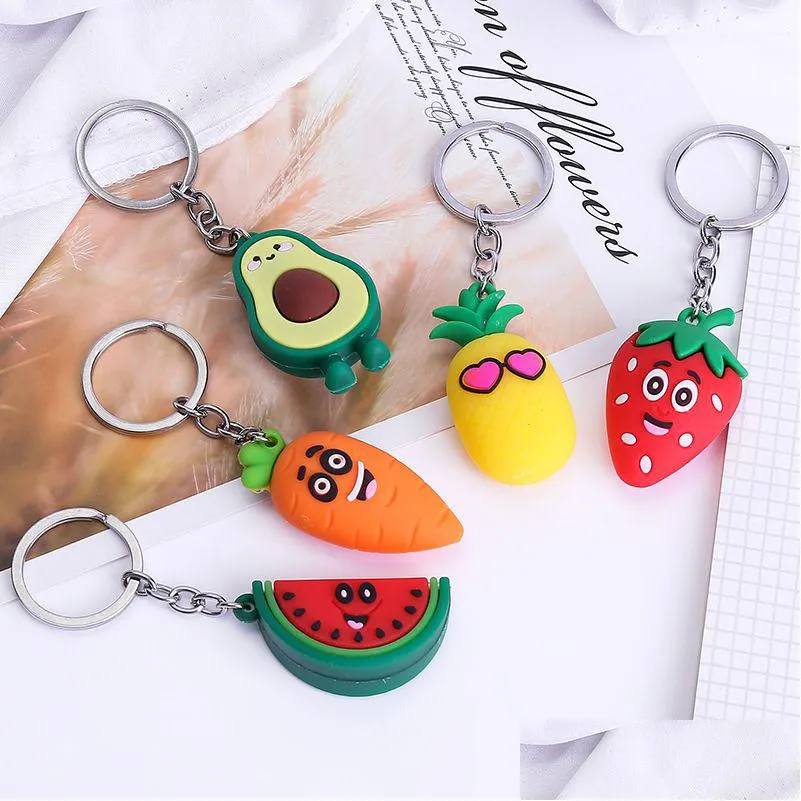 Fille coeur Simation 3D avocat porte-clés sac porte-monnaie Pvc peluche pendentif 5 Styles livraison directe