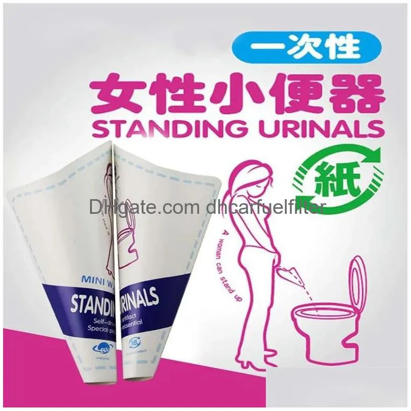 car Other Auto Electronics Bath Toilet Supplies 10Pcs Disposable Fe Woman Pee Standing Travel Flushing S Outdoor Cam Paper Girl Drop Del Dhuv9