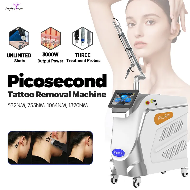 أحدث آلة إزالة الوشم بالليزر Super Picosecond ND YAG Laser Pico Pico Second Erebrow Depment Treatment 1064 532 755 1320nm