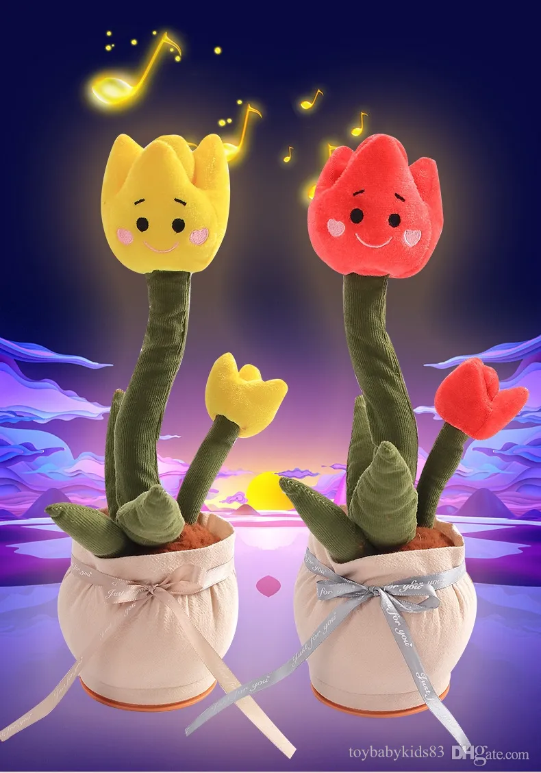 Stitch Peluche Flower Plush Dancing Cactus Huggy Wuggy Toy Cactus Sing Enchanting Plush Electric Toy For Baby Peluche Interactive Peluche Bebe Toddle Toy Poke Plush