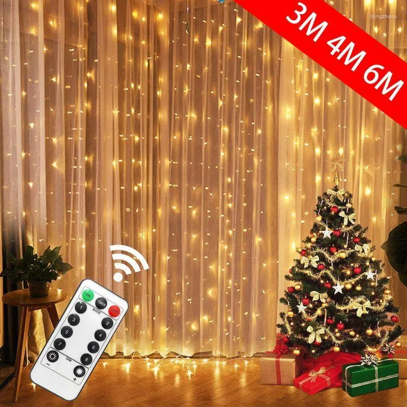 Cordas 3/4/6M USB LED Cortinas Festoon Light Guirlandas Luzes de Natal Decorações String Year Street Garland