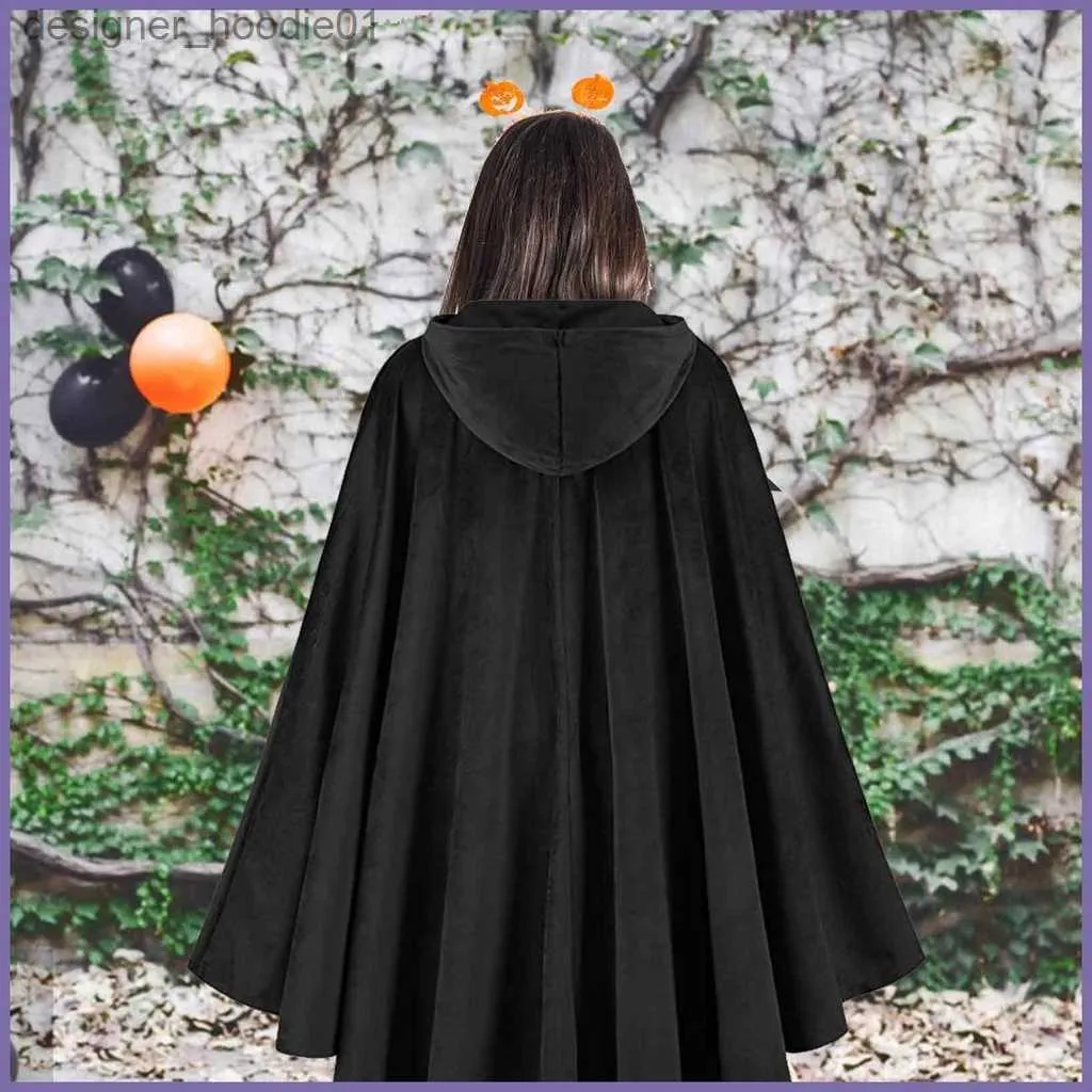 Women's Cape Hoodie Cape för män Hooded Cloak för Cosplay Costume Halloween Costume For Men Women For Nightclub Stage Shuo2SG L230914