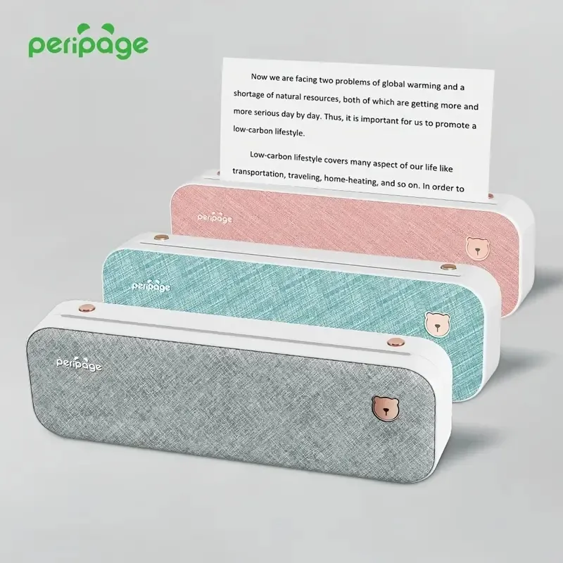 PeriPage A40 kabelloser tragbarer Drucker – Thermodrucker unterstützt 8,26 x 11,69 Zoll US-Letter, tintenlose mobile Drucker, tragbare kabellose Drucker für Reisen, mobiles Büro