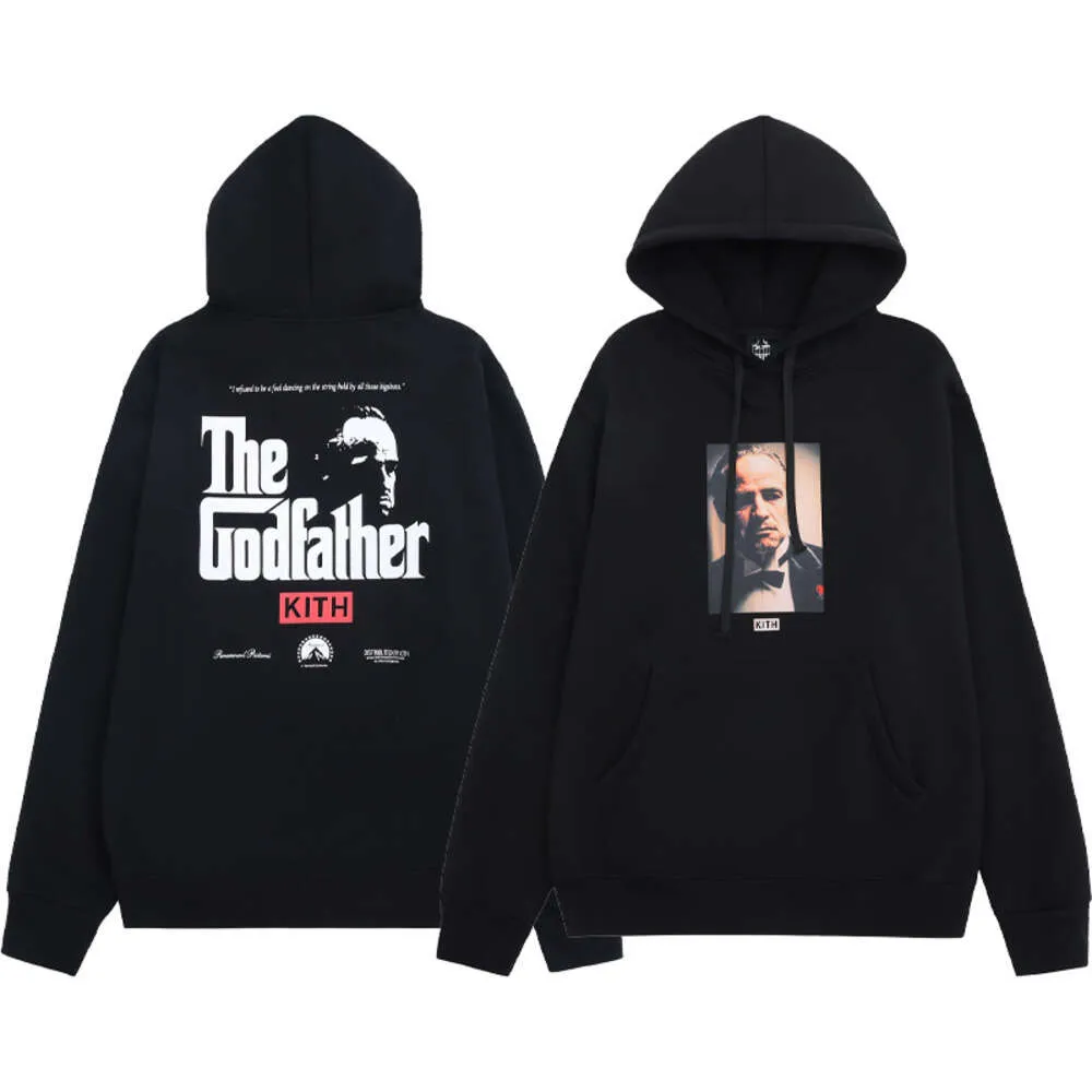 Oversized Godfather Fleece Hoodie in Black for Men Casual Matching Loose fit Kith Hoodie