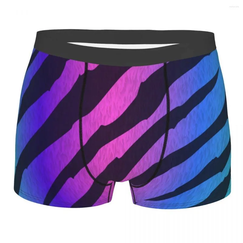 Cuecas masculinas calcinha neon tigre padrão masculino homem curto boxer roupa interior