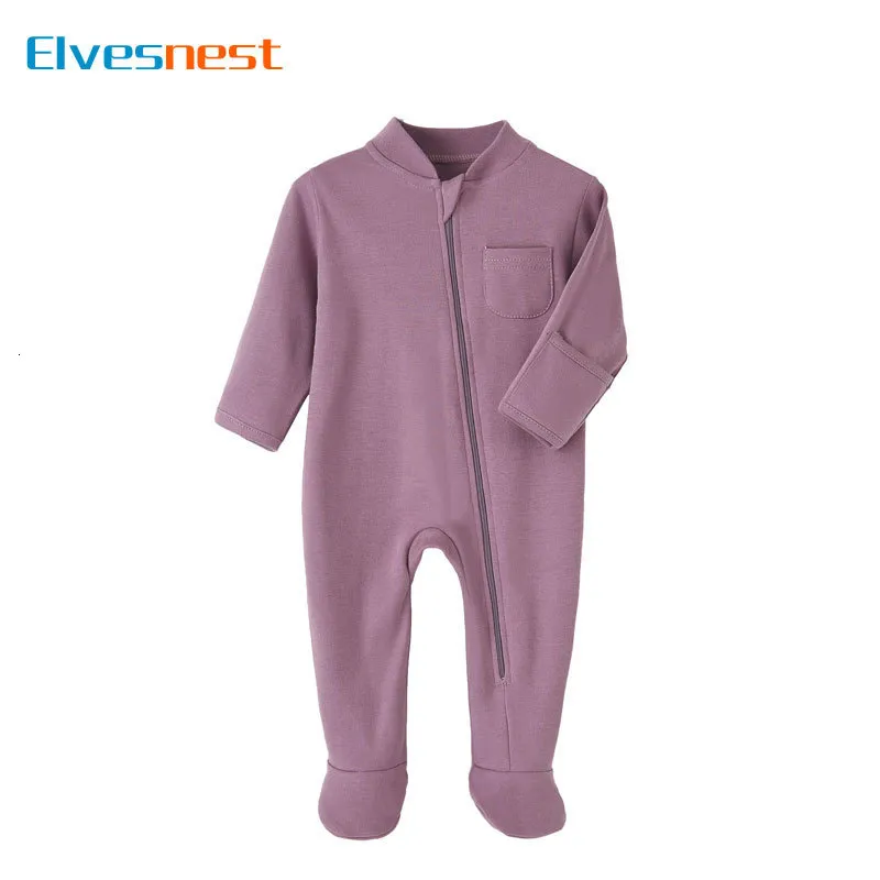 Rompers Fashion Solid Color born Clothes Girls Bodysuits Spring Autumn Baby Boy Cotton Long Sleeve Footies 3 12 Months 230914