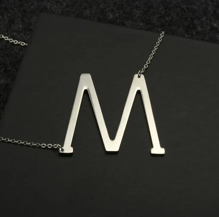 2019 fashion Stainless Steel A-Z English Alphabet Initial Necklace Silver Gold Plated Capital Letter pendant Fashion Jewelry for Women
