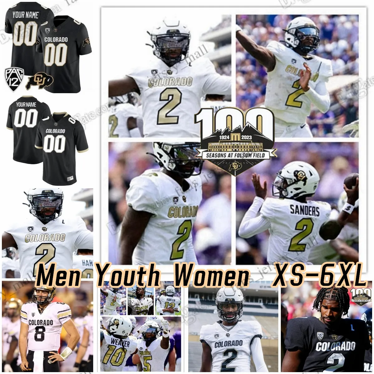 Mejor Precio En A Granel 2023 Custom S 6XL NCAA Colorado Buffaloes