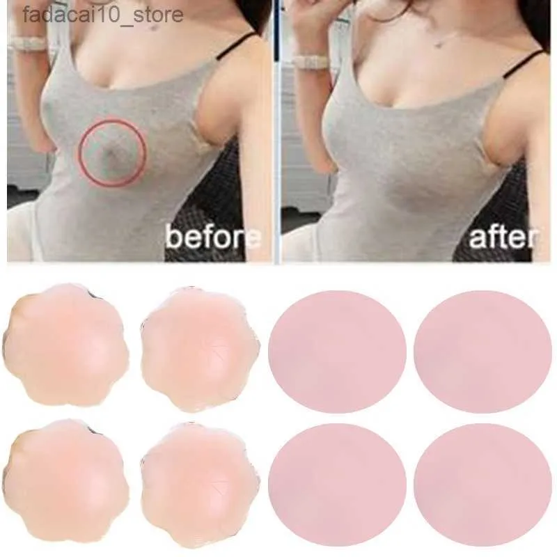 Bröstplatta osynlig silikonnippel täcker män kvinnor återanvändbara vattentäta andningsbara bh pasties pad matta klistermärken självhäftande brösttäcke Q230914