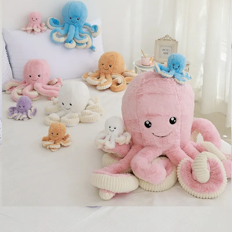 Pluche kussen Huggy Wuggy Toy Octopus knuffel 80cm Kussen Kussen knuffeldier speelgoed Stuff Animal Plush Pillow Kerstcadeau Octopus Inktvis Pluche pop speelgoed voor meisjes