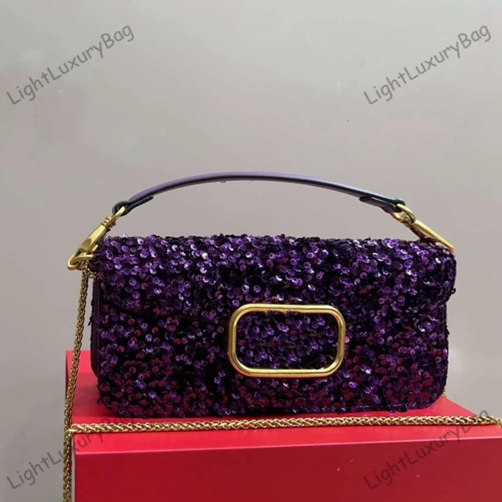 Sac à bandoulière violet de styliste pour femmes, sac de soirée de luxe de haute qualité, sacs à bandoulière à paillettes, nouveaux fourre-tout pour dames, sacs à main bling 230913