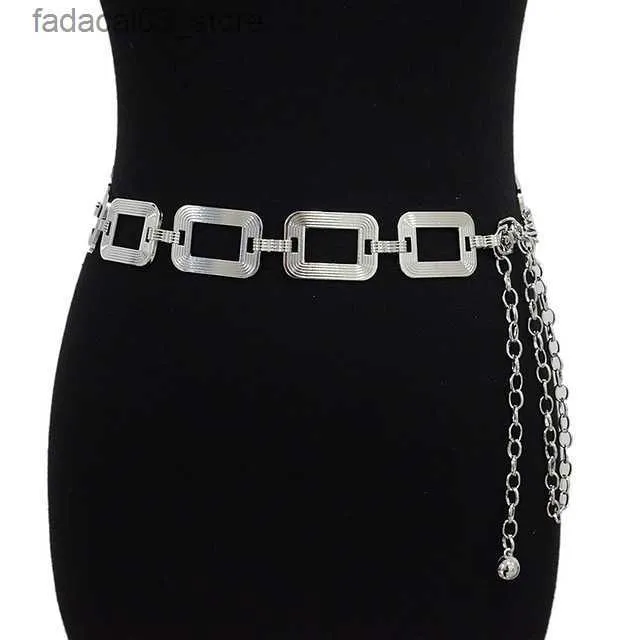 2023 Fashionable Gold And Silver Square Belt For Women Thin