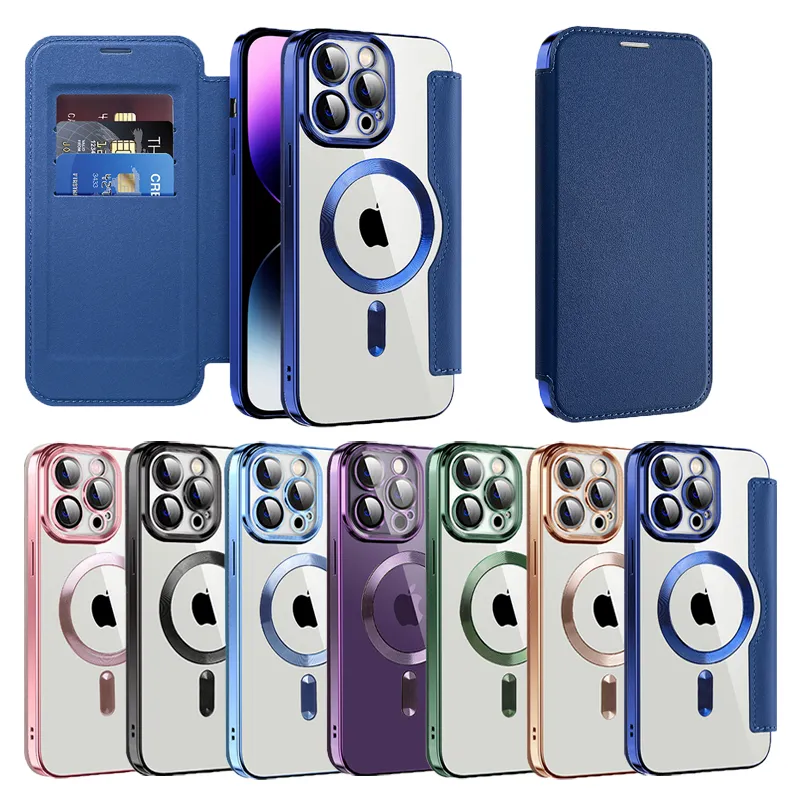 カードスロットポケットデザイナー携帯電話バッグiPhone 15 Pro Max 14 Plus 13 12 11 Promax Magnetic Magsafeワイヤレス充電器電話ケースシェル