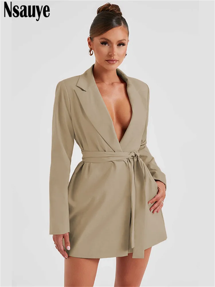 Basic Casual Mini Blazer Dress for Women, Polyester Short Sleeve V-Neck  Above Knee Bodycon Dress for Autumn from Dhgate Basic & Casual Dresses -  price 73.47