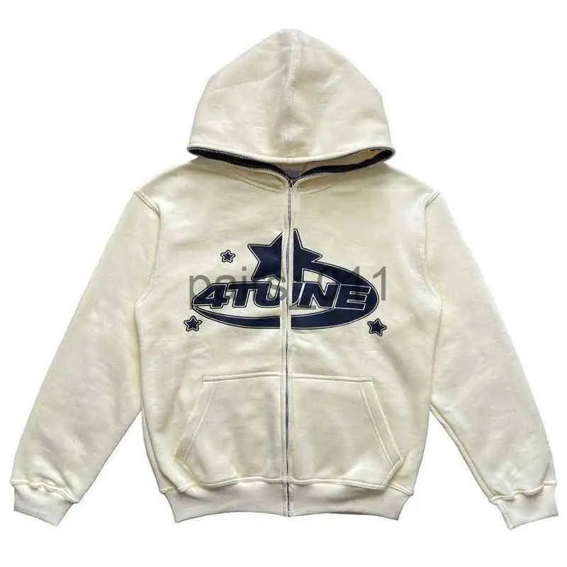 Erkek Hoodies Sweatshirts Erkek Hoodies Sweatshirtler Yeni Giysiler Yıldız Mektup Baskı Retro Büyük Boy Hoodie Kadınlar Y2K Street Hiphop Renk Harajuku Gündelik fermuar terleri