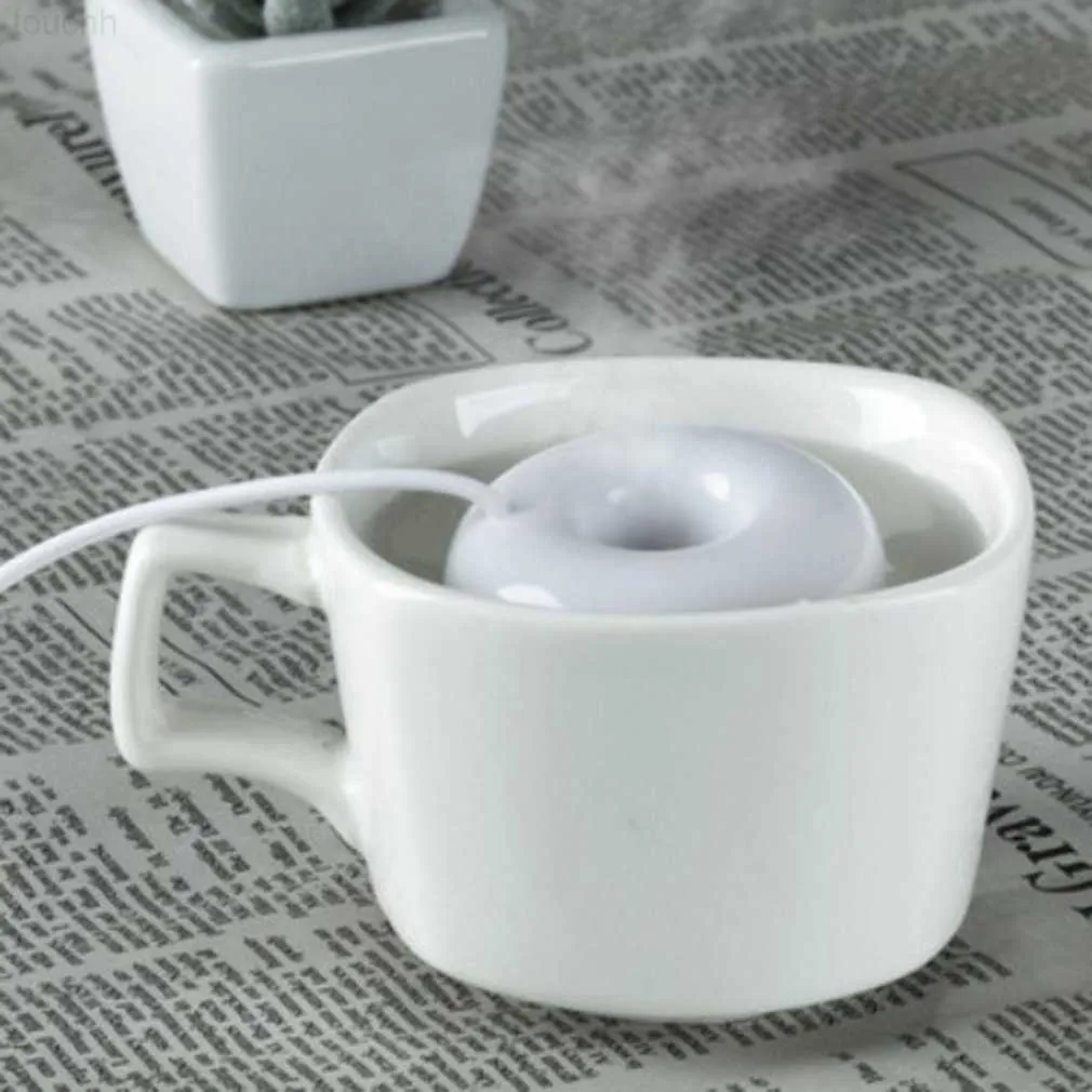 Luftfuktare bärbara donuts negativa jon luftfuktare vatten avbrott skydd mini mist maker ultrasonic mist maker för bil hemmakontor l230914