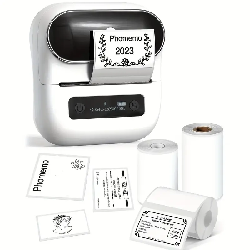 Phomemo Label Maker, M220 Label Maker, Thermische Labelprinter, Draagbare barcodeprinter voor adres, mailing, kantoorbenodigdheden, Stickerlabeling, Compatibel met telefoon, pc