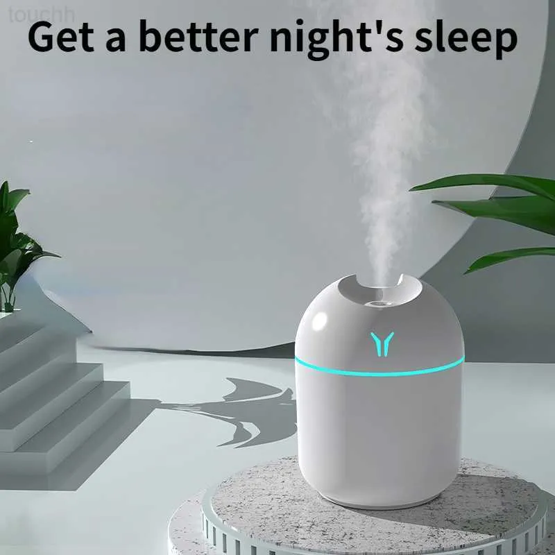 Mini Humidifier & Oil Diffuser with Romantic Light - Portable Cool Mist ...