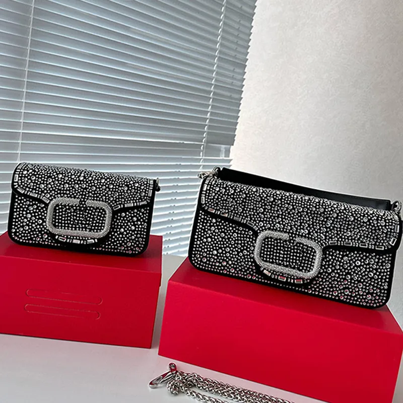 Projektantki luksusowe towarzyskie damskie torby na ramię w kangatce wykwintna Temperament Diamond Baguette Bag