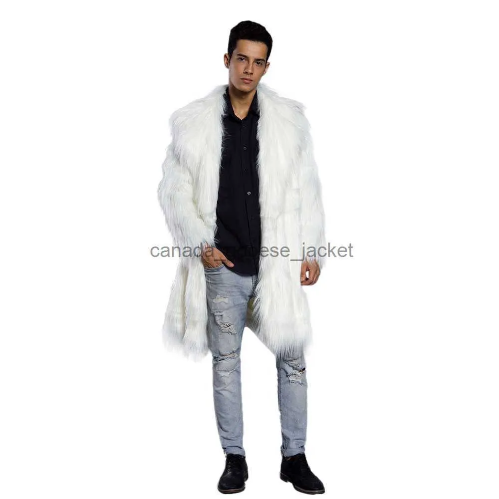 Pelliccia da uomo Pelliccia sintetica Uomo Cappotti di pelliccia sintetica Giacca di pelliccia Uomo Nero Bianco XXL Cappotto finto spesso Giacca lunga da uomo Cappotti in pelle sintetica ForL230914