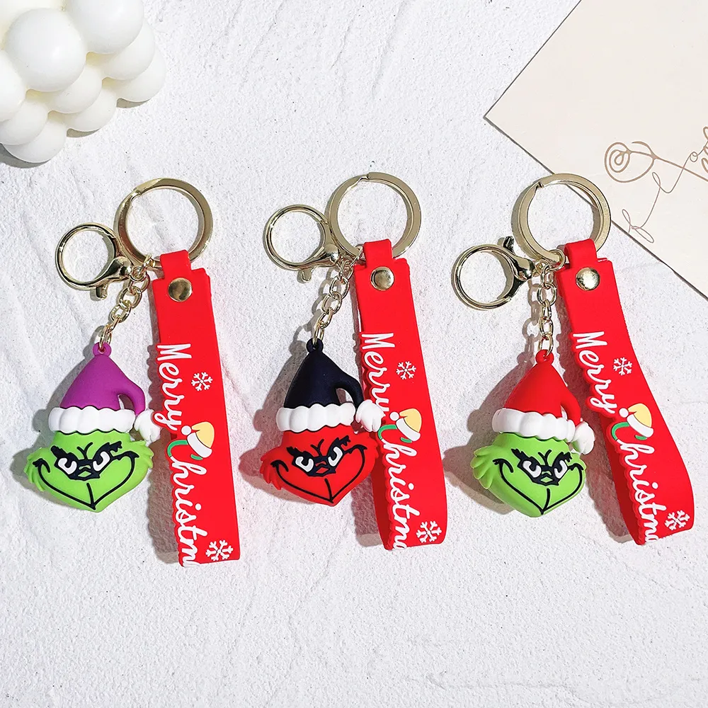 Julälf Keychain Christmas Tree Green Hair Monste Keychain for Children Gift Nyårsdekoration