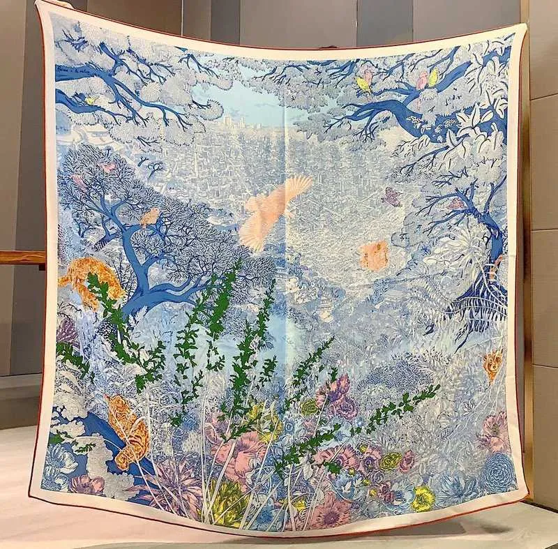 Sciarpa Donna In Pura Seta Di Gelso 100% &ndash; Elegante Stampa Floreale, 69x26cm &ndash; Leggera E Multicolore