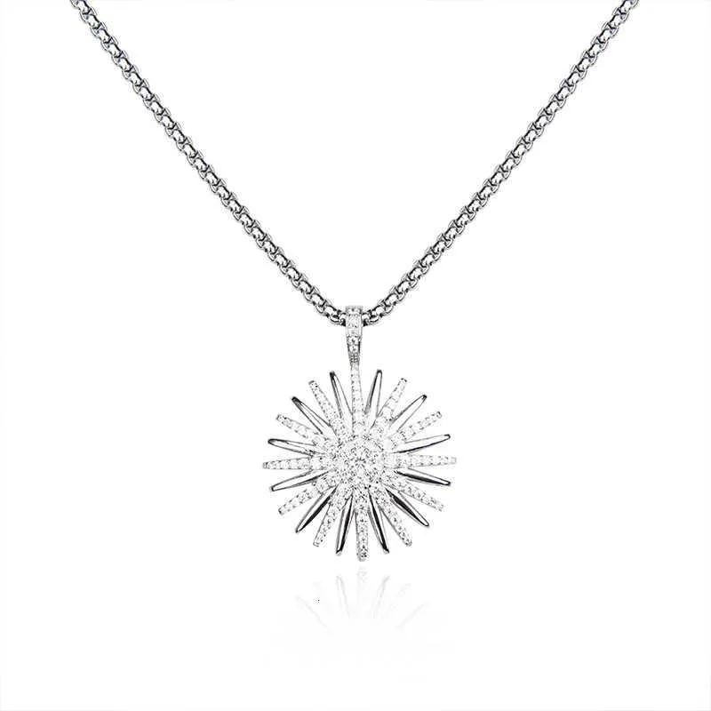 Designer DY Collier de luxe Top populaire tournesol pleine imitation diamant étoile pendentif chaîne en acier inoxydable accessoires bijoux mode cadeau de la Saint-Valentin