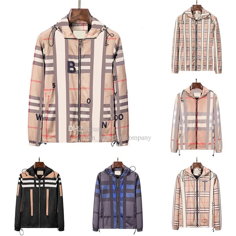 Multi Spring Designer Jacket Coat Fashion Classic Plaid Judct Men مقنعًا مقنعًا للرياح الرياح الطراز Summer Summer M-XXXL MENS SCWXW