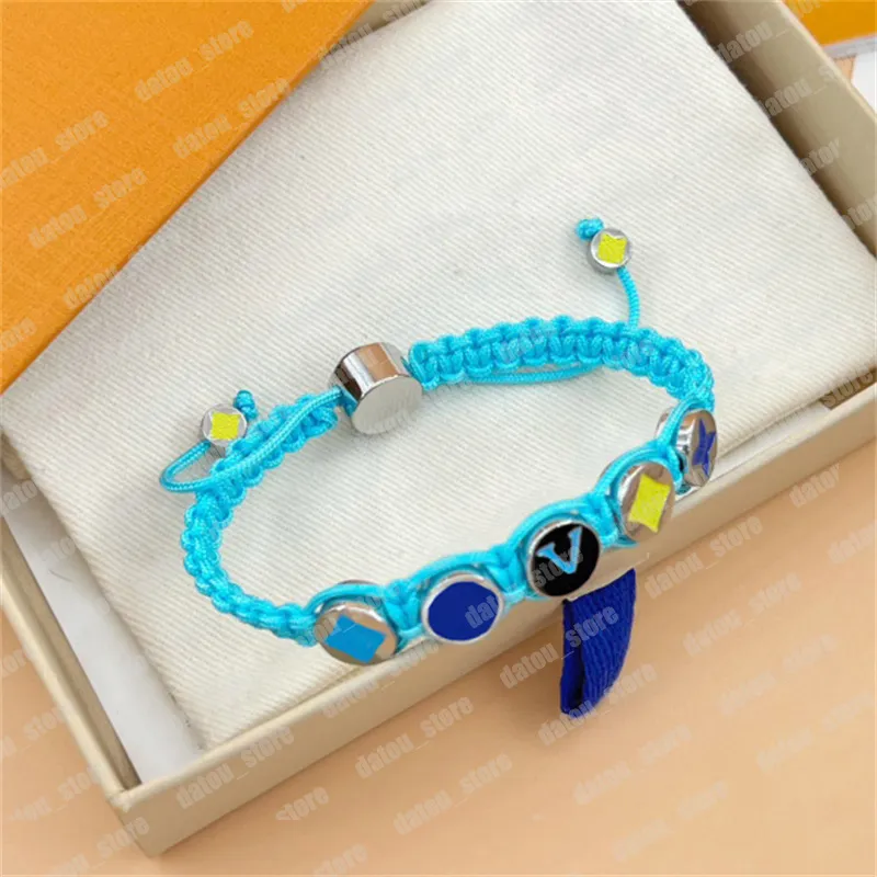 Designer Woven Rope Bracelet Women Men Mono Gram Hand Ropes Designers Chain Blue Orange Man Bracelets Braid Jewelry V Rope